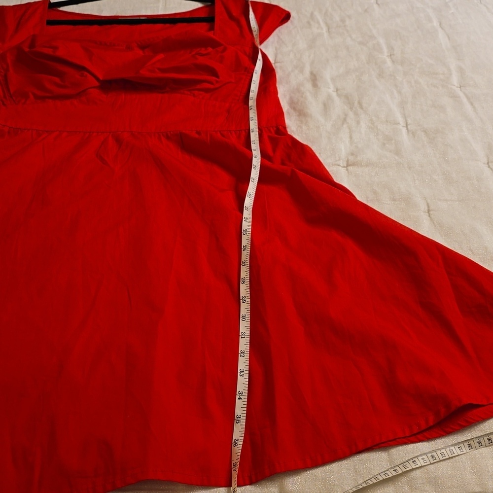eShakti Cotton Vibrant Red Mini Dress - Picture 8 of 16